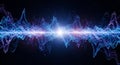 Dynamic blue and purple energy wave pulse in space Royalty Free Stock Photo