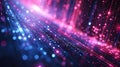 Digital Bokeh Dreamscape: Abstract Pink and Blue Glowing Neon Lines Representing Data Transfer Concept in AI-Generated Wallpaper Royalty Free Stock Photo