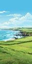 Vibrant Illustration Of Bude, Cornwall: A Lively Coastal Landscape