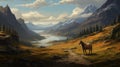 Expansive Landscapes: A Horse In The Mountains