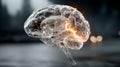Stunning digital rendering of a transparent brain with glowing neural pathways, symbolizing intelligence and innovation, perfect Royalty Free Stock Photo