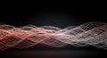 Abstract copper and silver data waves flowing on black Royalty Free Stock Photo
