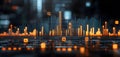 Stunning Digital Visualization of Financial Data with Vibrant Colors and Dynamic Graph Elements