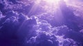 A stunning display of deep purple hues backlight a wall of clouds Royalty Free Stock Photo