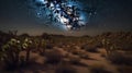 Meteor Shower Illuminates Desert Night Sky