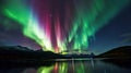 A stunning display of solar particles and magnetic fields creating the enchanting aurora borealis
