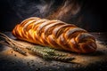 Stunning Double Exposure of Rustic Braided Bread Against a Dramatic Dark Background A captivating visual showcasing the Royalty Free Stock Photo