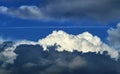 Stunning dramatic clouds on a deep blue sky over germany in europe Royalty Free Stock Photo