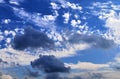 Stunning dramatic clouds on a deep blue sky over germany in europe Royalty Free Stock Photo