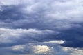 Stunning dramatic clouds on a deep blue sky over germany in europe Royalty Free Stock Photo