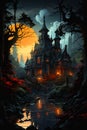 The Stunning Drawing of a Castle in the Woods at Night