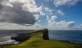 Stunning dusk cliff at Neist point lighthouse in Isle of Skye, Scotland, UK