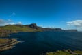 Stunning dusk cliff at Neist point lighthouse in Isle of Skye, Scotland, UK