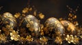 Golden Easter Eggs: Elegant Clipart for Prestigious Cards