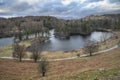 Stunning evening landscape image of Tarn Hows in UK Lake District during Spring Royalty Free Stock Photo