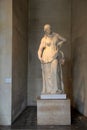 Stunning exhibit of marble statue in one of many rooms, The Louvre, Paris, France, 2016