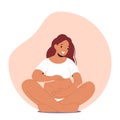 Stunning Expectant Mother Character With Glowing Smile And Bulging Belly, Wearing A Snug-fitting Top