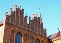 Stunning Facade of Vintage Bricked Architecture against Blue Sky, Roskilde Royalty Free Stock Photo