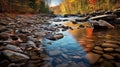 Stunning Fall Photo Of Rocky River In Forest Royalty Free Stock Photo