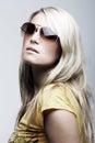 Stunning female model wearing sunglasses