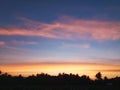 Stunning Field View During Dusk Hours, Showing Incredible Sky Colors Royalty Free Stock Photo