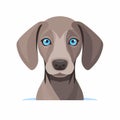 Stunning Flat Design Of A Dog With Blue Eyes Royalty Free Stock Photo