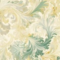 Ethereal Foliage: Antique Style Floral Pattern With Multidimensional Layers