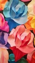 Stunning flower brightly colored paper flowers arranged circle flowing silk sheets gradient bloom coated pleats perfect skin tones