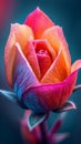 Stunning flower, Closeup multi colored blossomed bud, vibrant beauty Royalty Free Stock Photo