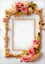 flowers frame. flower border frames, bloom and decorative floral card templates Royalty Free Stock Photo