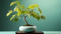 Enigmatic Tropics: Palm Bonsai Tree On Ikea Green Tray