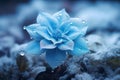 Stunning Frozen blue flower. Generate Ai