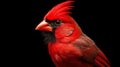 Realistic Hyper-detailed Portrait Of A Cardinal On Black Background