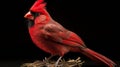 Rare Photographic Portrait Of Red Cardinal: Hyper-realistic Sculptures And Nature-inspired Installations