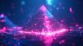 A stunning futuristic 3D pyramid with intricate cybernetic data visualization elements Royalty Free Stock Photo