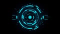 Stunning futuristic HUD interface glowing cyan on dark background perfect for technology projects Royalty Free Stock Photo
