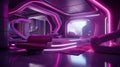 Stunning Futuristic Interior Design in Violet Purple and Bright Pink with Award-Winning Unique Features and Intricate Digital Art