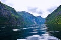 Stunning Geirangerfjord seen by boat trip Royalty Free Stock Photo