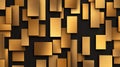 A stunning geometric pattern featuring golden rectangles on a sleek black background perfect for diverse design projects needing