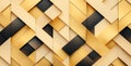 A stunning geometric pattern featuring interwoven layers of gold and black Ideal for backgrounds branding and modern designs