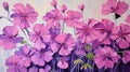 Stunning Geranium Art: Neo-mosaic Oil Painting By Dima Dmitriev Royalty Free Stock Photo