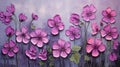 Stunning Geranium Art: Sculpted Impressionism With Vibrant Purple Flowers