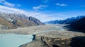 Stunning glacier lake view in New Zealand Royalty Free Stock Photo