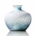 Stunning glazed vessel inspired by ice and frozen landscapes, showcasing intricate details and a harmonious color