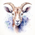 Detailed Dappled Goat Watercolor Clipart For Digital Painting And Paper Crafting