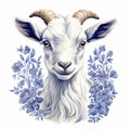 Detailed Dappled Goat Watercolor Clipart For Digital Painting And Paper Crafting