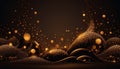 Stunning gold and black with vintage lights and glitter Royalty Free Stock Photo