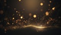 Stunning gold and black with vintage lights and glitter Royalty Free Stock Photo