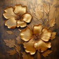 Luxurious Wall Hangings With Decorative Gold Flowers