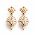 Stunning Gold Plated Diamond Earrings With Exquisite Stone Details